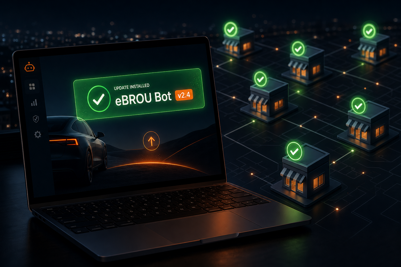 Upgrade eBROU Bot instalado en todas las tiendas del ecosistema, estilo Tesla OTA