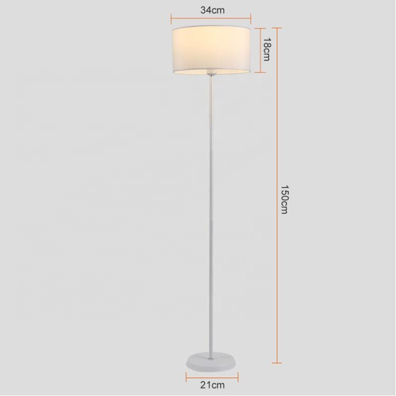 [533] Lampara De Pie Mika (34cm/ 40w) ( Base Blanca) (Blanco)