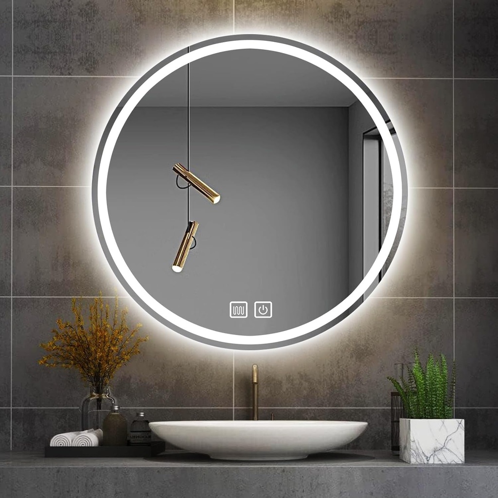 [32426] Espejo 60 cm Con Luz y Desempañador ( Redondo ) (32426)